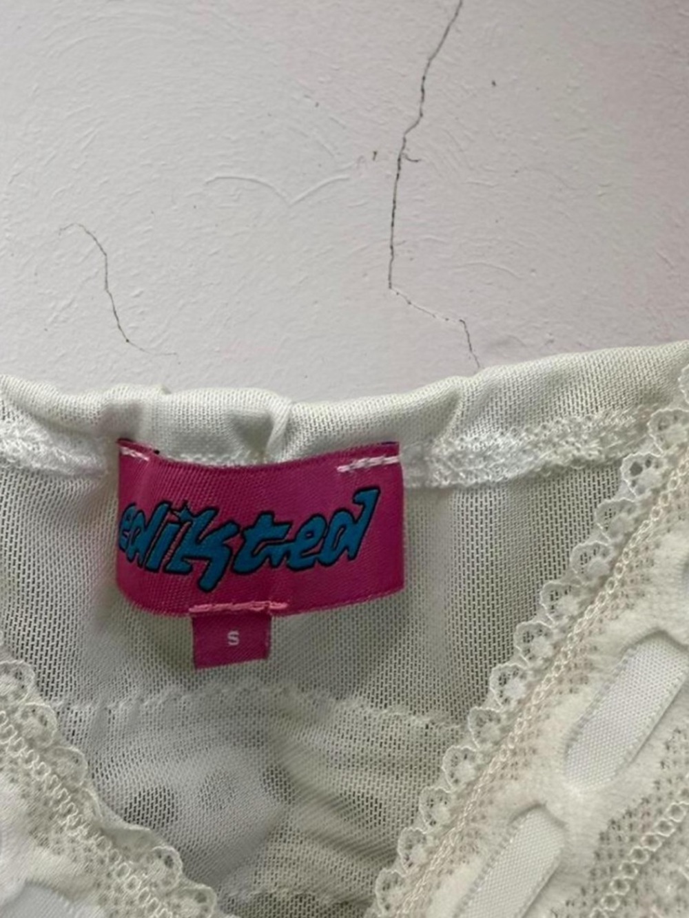 Edikted Feminine Romantic White Lace Paisley Camisole Crop Top Festival Size S - Picture 4 of 5
